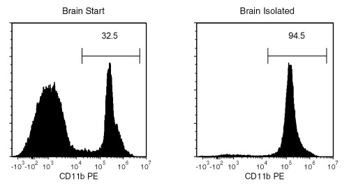 Typical EasySep™ Mouse CD11b Positive Selection Profile from Mouse Brain Tissue